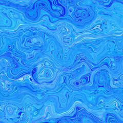 Obraz premium Aegean teal mottled swirl marble nautical texture background. Summer coastal living style home decor. Liquid fluid blue water flow effect dyed textile seamless pattern.