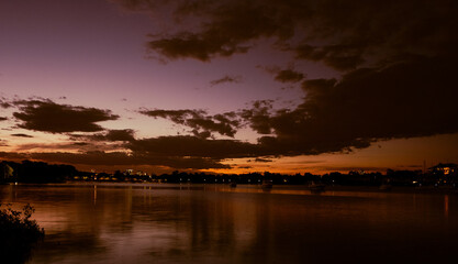 Fototapeta premium sunset on the river