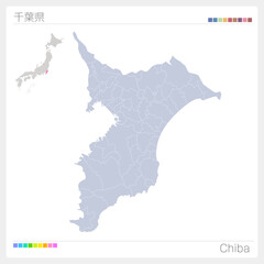 Fototapeta premium 千葉県の地図・Chiba