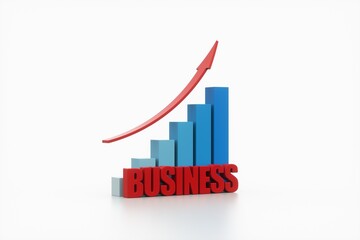 chart and arrow with business, business concept, 3d rendering.