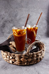 Wedang Bandrek kelapa muda is a traditional drink from West Java, Indonesia, made from ginger, brown sugar, spices and young coconuts. 