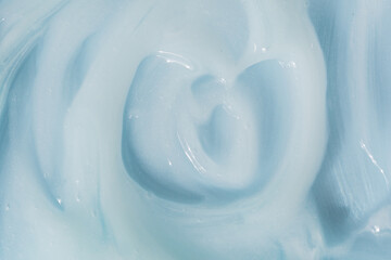 Moisturizing beauty creme, balm swatch, paint texture. Blue cream, moisturizer, shampoo spread,...