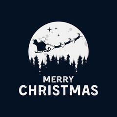 merry christmas with santa clause logo design