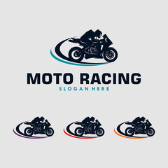 Sport motorcycle illustration logo design