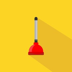 Plunger flat icon. Vector illustration. cleaning equipment design. cleaning, plunger toilet supply tool equipment vector illustration.