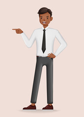 Angry businessman character design. 3d vector illustration.