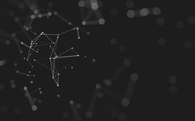Obraz premium Abstract background. Molecules technology with polygonal shapes, connecting dots and lines. Connection structure. Big data visualization.