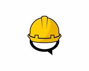 Worker safety helmet on the bubble chat