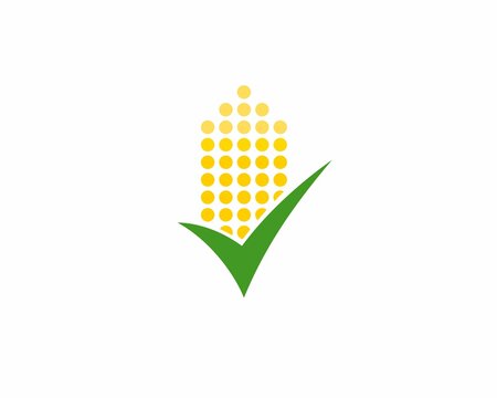Corn on the green check mark logo