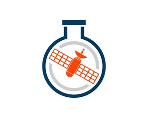 Simple bottle laboratory with satellite inside