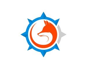Simple compass with circular fox inside