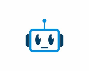 Simple robot head vector logo