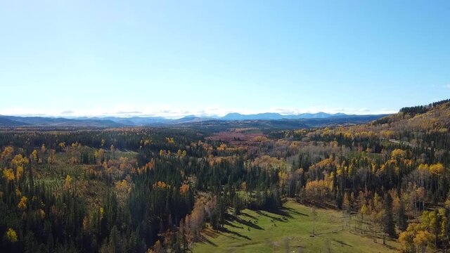 The foothills and rocky mountains in Autumn. Alberta Canada