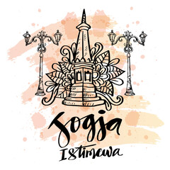 Fototapeta na wymiar Doodle of Yogyakarta City of Indonesia