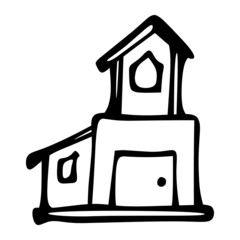 building architecture hand drawn illustration