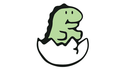 Cute dinosaur in egg