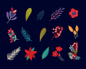 Winter leaves pack with fullcolor theme
