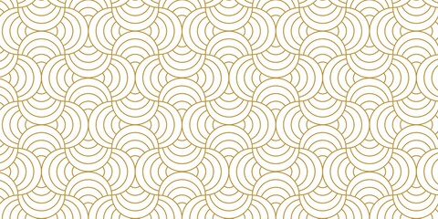 Pattern geometric line circle abstract seamless orange line on white background summer vector design