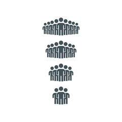 People Icon set. Simple solid style. Person, group, crowd, member, pictogram, staff, silhouette, teamwork, organization concept. Vector illustration isolated on white background EPS 10