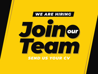 Hiring recruitment poster design. Vector illustration. Open a Template design job.