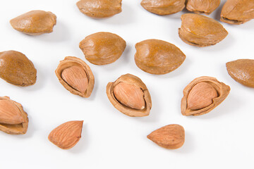 nut almonds isolated on white background