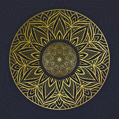 mandala floral pattern background design In gold free vector