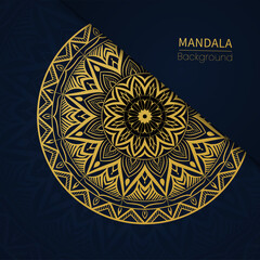 Abstract luxury  mandala design background in Gold Color premium Vector