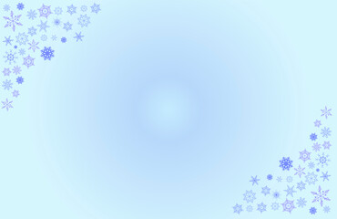Fototapeta premium 雪の結晶と冬の背景