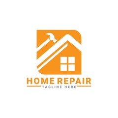 Home improvement icon logo, repair building with a simple style.