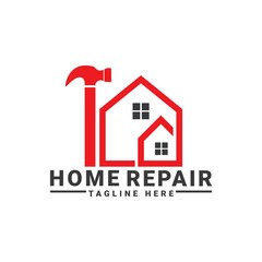 Home improvement icon logo, repair building with a simple style.