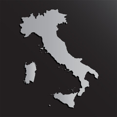 Fototapeta na wymiar Vector map Italy made silver style, Europe country