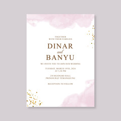 Wedding card template with elegant watercolor splash