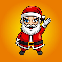santa claus christmast, funny mascot vector illustration