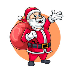 santa claus christmast, funny mascot vector illustration