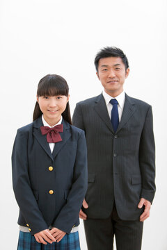 笑顔の父子