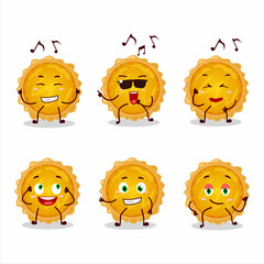An image of egg tart dancer cartoon character enjoying the music