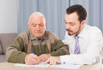 Retired and social department employee complete questionnaire