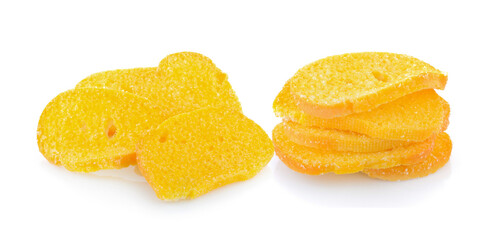 Croutons isolated on white background