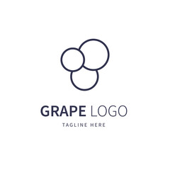 Grape minimalist Logo luxury simple with Gaya line art monoline