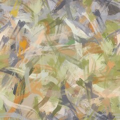 Seamless random faux digital paint stroke pattern print. High quality illustration. Procedural painting with realistic brush strokes in bright trendy colors. Abstract art for surface design and print.