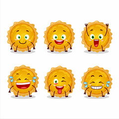 Cartoon character of egg tart with smile expression