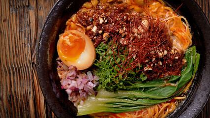 Ramen. Essential broth, fresh vegetables and pasta. © Tomasz Warszewski
