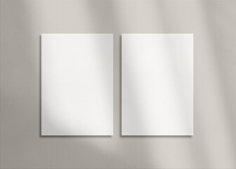 Poster Mockup Empty Prints Mock up with shadow document template letterhead resume flyer with...