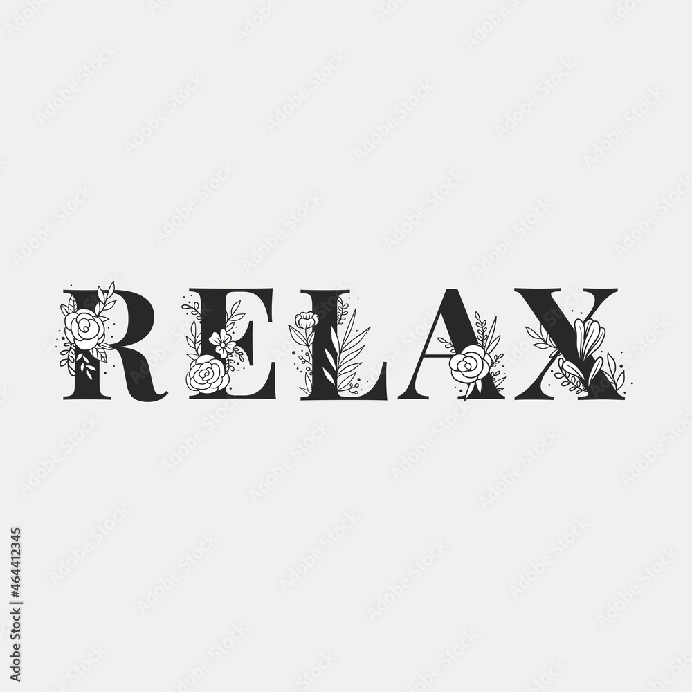 Poster relax vector word typography lettering font