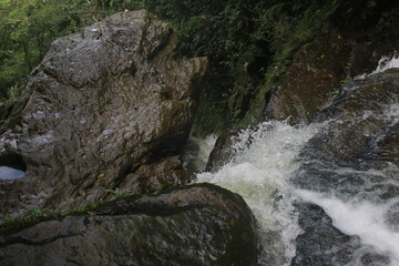 waterfall and rocks