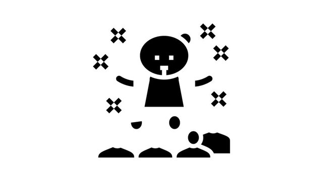 animator kids show animated glyph icon. animator kids show sign. isolated on white background