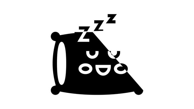 sleeping time kindergarten animated glyph icon. sleeping time kindergarten sign. isolated on white background