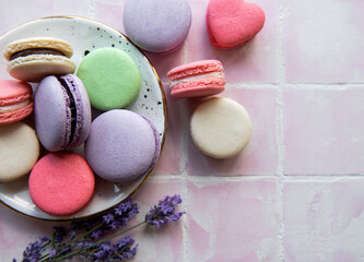 French macarons with different flavors