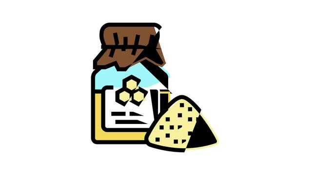 nectar package beekeeping animated color icon. nectar package beekeeping sign. isolated on white background