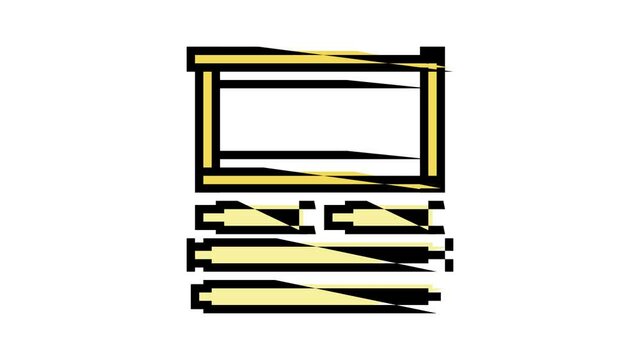 frames langstroth beekeeping animated color icon. frames langstroth beekeeping sign. isolated on white background